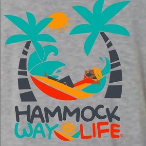 Mens t-shirt depicting a black man lounging in a hammock